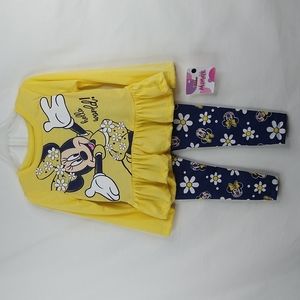 Yellow & Navy Girl's Minnie 2Pc Set Size:3T